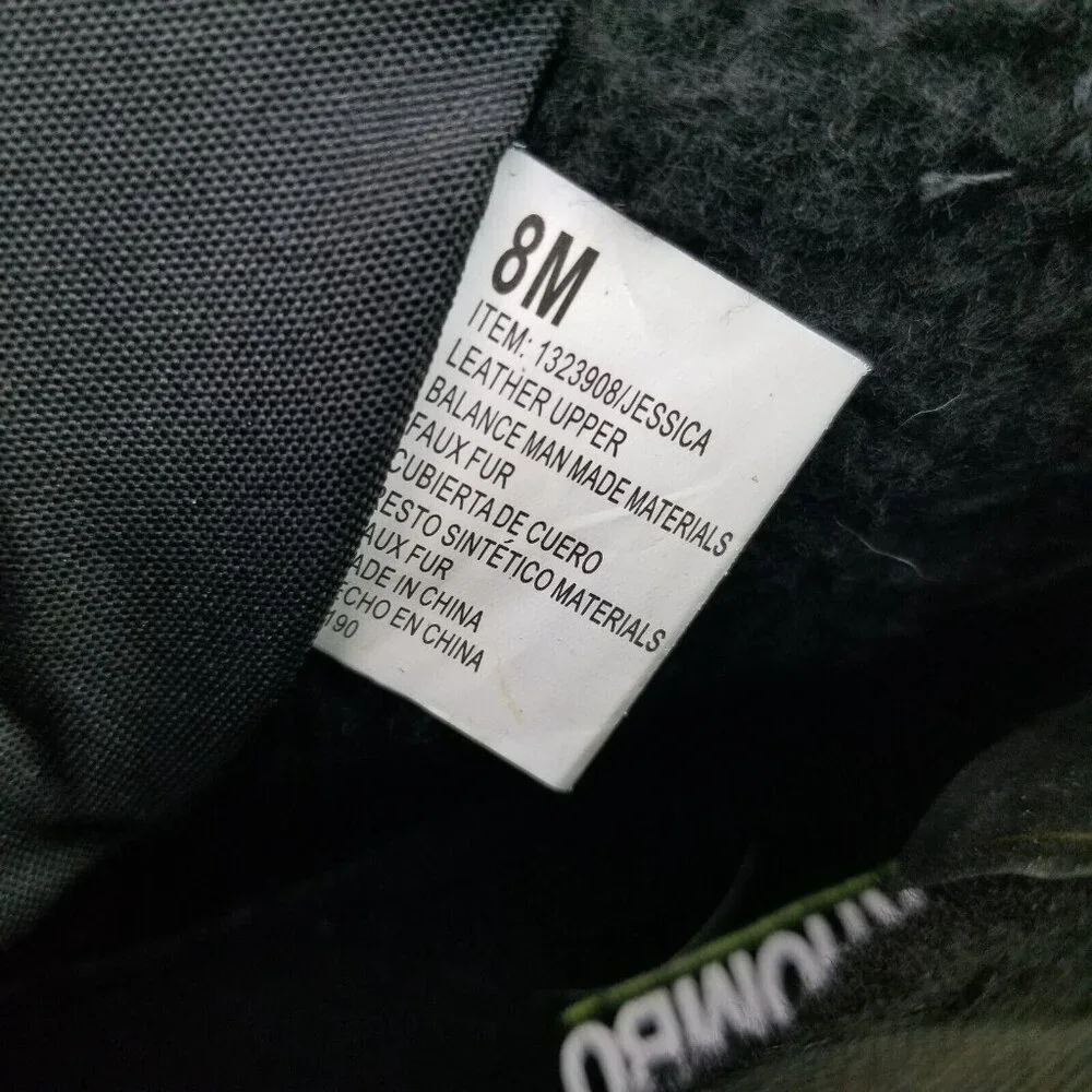 ✅Khombu JESSICA Black Suede Faux Fur Lined Side Zip Ankle Booties Womens 8M Shoe - Picture 4 of 11